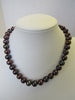 FRESHWATER BLACK PEARL NECKLACE SET, 925 Sterling Silver 17.5 "  ALLUREGEM S1478