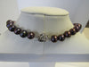 FRESHWATER BLACK PEARL NECKLACE SET, 925 Sterling Silver 17.5 "  ALLUREGEM S1478