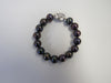 FRESHWATER BLACK PEARL NECKLACE SET, 925 Sterling Silver 17.5 "  ALLUREGEM S1478
