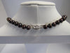 925 STERLING SILVER BROWNISH  PEARL NECKLACE & EARRINGS SET 65 gm 21 "  ALLUREGEM S1523