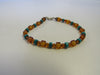 BALTIC AMBER & TURQUOISE BRACELET, 925 Sterling Silver 7.25 " ALLUREGEM S1526