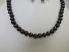 925 STERLING SILVER BLACK PEARL NECKLACE & EARRINGS SET 60 gm  ALLUREGEM S1569