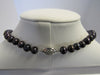 925 STERLING SILVER BLACK PEARL NECKLACE & EARRINGS SET 60 gm  ALLUREGEM S1569
