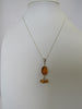 Baltic Amber Pendant Necklace, 925 Sterling Silver 18" ALLUREGEM  S1812