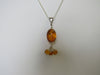 Baltic Amber Pendant Necklace, 925 Sterling Silver 18" ALLUREGEM  S1812