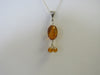 Baltic Amber Pendant Necklace, 925 Sterling Silver 18" ALLUREGEM  S1812