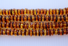 Genuine BALTIC AMBER Beads Strands Thin Rondelle Lemon and Cognac 11 - 12 mm 8" Alluregem E2994