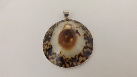 925 STERLING SILVER SHELL PENDANT, NO CHAIN  10 gm 2.5 "  ALLUREGEM S1538