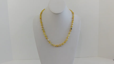 NATURAL BALTIC AMBER NECKLACE 12 gm, BUTTER WHITE  21"  ALLUREGEM S1473