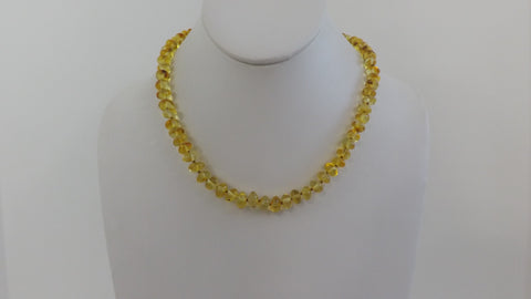 GENUINE BALTIC AMBER NECKLACE LEMON, POLISHED 16 gm 18"  ALLUREGEM S1466