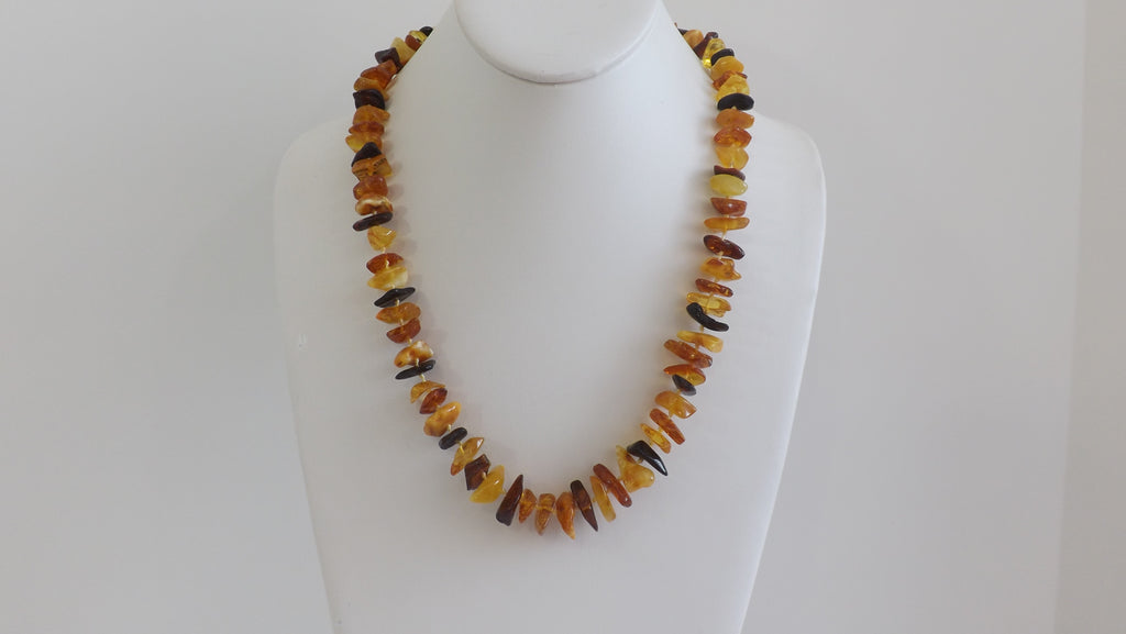 BALTIC AMBER NECKLACE GRADUATED CHIPS, 29 gm 10-20 mm 20 " ALLUREGEM S1024