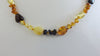 GENUINE BALTIC AMBER NECKLACE MULTICOLOR BEAD NECKLACE 9 gm  18" ALLUREGEM S1279