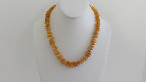 GENUINE BALTIC AMBER CHIPS NECKLACE POLISHED HONEY 25 gm 19 " ALLUREGEM S167