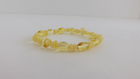 GENUINE BALTIC AMBER BRACELET MULTI-COLOR 7 gm  8-9 mm  7.5"  ALLUREGEM S1649