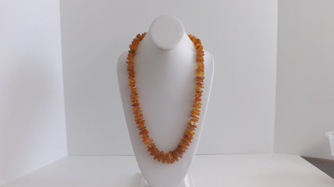 GENUINE BALTIC AMBER NECKLACE POLISHED  HONEY  CHIPS  72  gm 27"  ALLUREGEM S1818