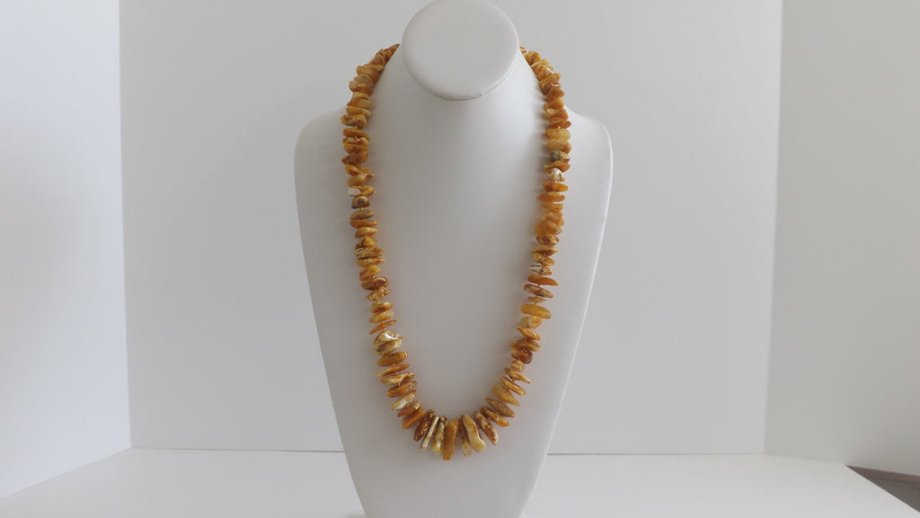 GENUINE BALTIC AMBER NECKLACE POLISHED MULTI-COLOR CHIPS 67  gm 26"  ALLUREGEM S1756