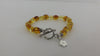Baltic Amber Bracelet, 925 Sterling Silver, Light Honey 8  gm 7.5"  ALLUREGEM  S1777