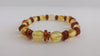 GENUINE BALTIC AMBER BEADS STRETCH BRACELET MULTI-COLORED   9.4 gm  9 "  ALLUREGEM S1765