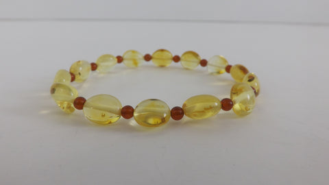 GENUINE BALTIC AMBER BRACELET MULTI-COLOR 5.8 gm  5-10 mm  8.5"  ALLUREGEM S1652
