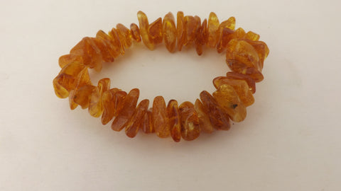 GENUINE BALTIC AMBER STRETCH BRACELET 30 gm POLISHED HONEY 8 "  ALLUREGEM S1648