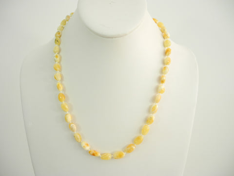 GENUINE BALTIC AMBER NECKLACE BUTTER-WHITE 21-22 gm 20" ALLUREGEM  S1561