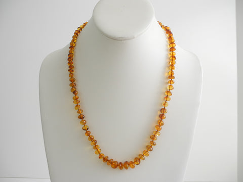 GENUINE BALTIC AMBER NECKLACE HONEY, 14-15 gm 21"  ALLUREGEM S1553