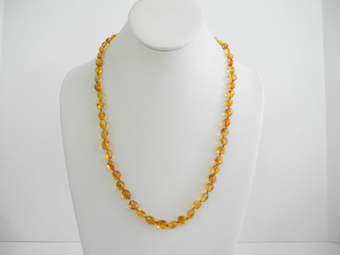 GENUINE BALTIC AMBER NECKLACE HONEY POLISHED 13 gm 22"  ALLUREGEM S1234