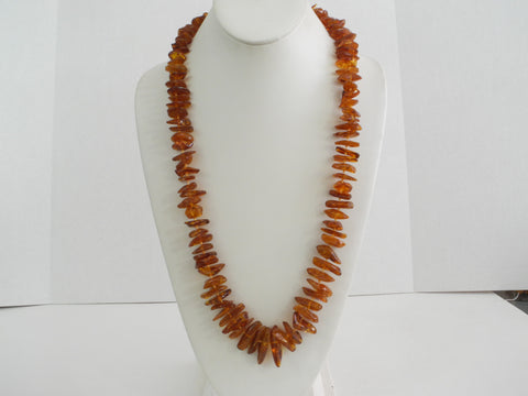 GENUINE  BALTIC AMBER CHIPS NECKLACE,HONEY 68-73 gm 28"  ALLUREGEM S1498