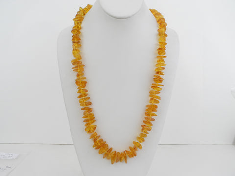 GENUINE BALTIC AMBER NECKLACE POLISHED HONEY  CHIPS  61  gm 27"  ALLUREGEM S1798