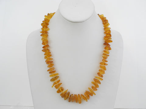 GENUINE BALTIC AMBER NECKLACE POLISHED HONEY  CHIPS  41  gm 21"  ALLUREGEM S1801