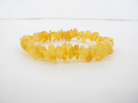 GENUINE BALTIC AMBER CHIPS STRETCH BRACELET LT HONEY   9.2 gm  7 "  ALLUREGEM S1809