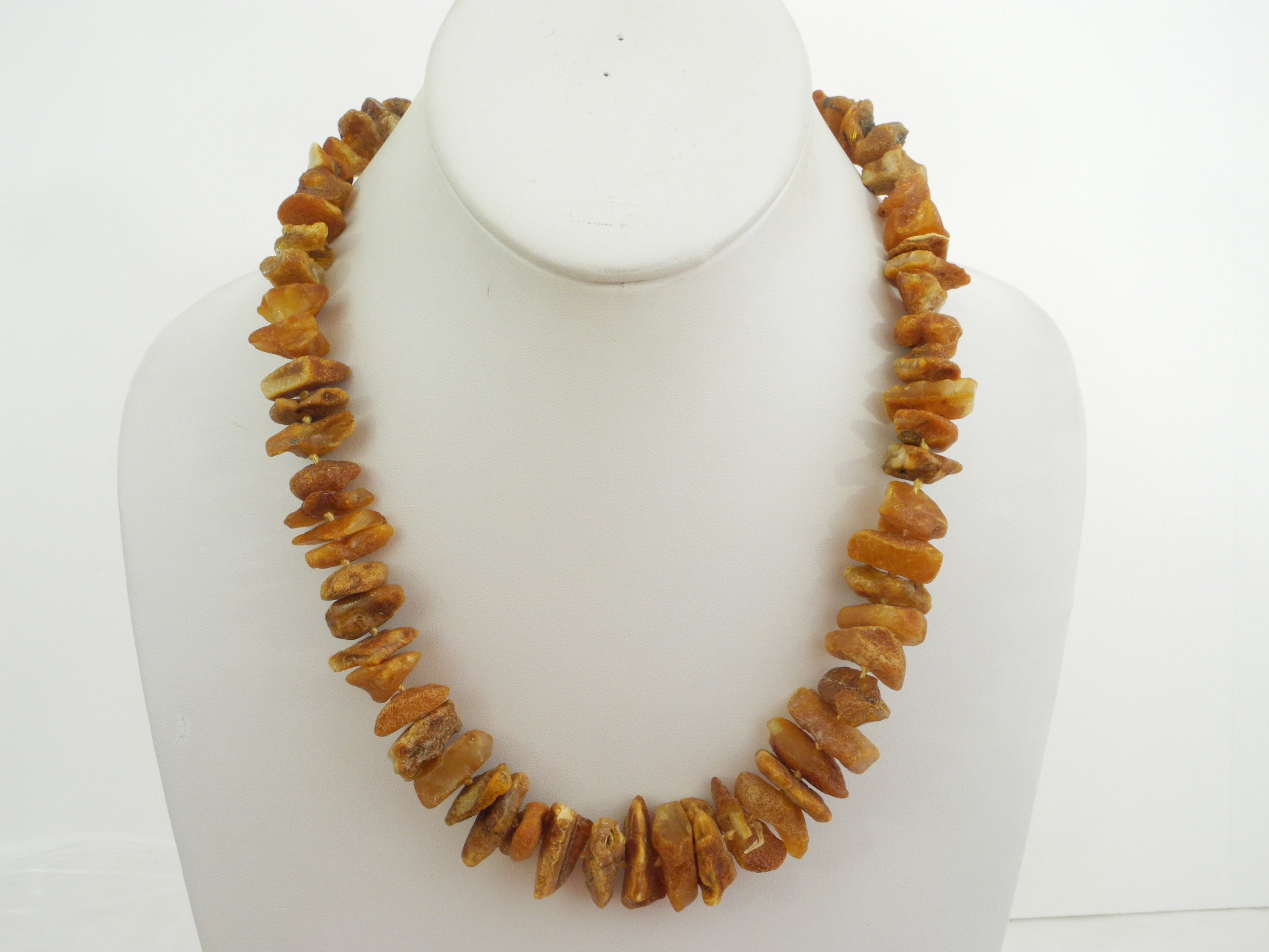 NATURAL BALTIC AMBER NECKLACE CHIPS MULTI-COLOR 46 gm 20