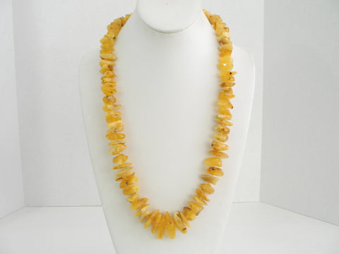 GENUINE BALTIC AMBER NECKLACE POLISHED BUTTER  CHIPS  76  gm 27"  ALLUREGEM S1800