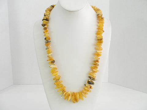 GENUINE BALTIC AMBER  NECKLACE CHIPS POLISHED MULTI-COLOR  72 gm 27 " ALLUREGEM S1243