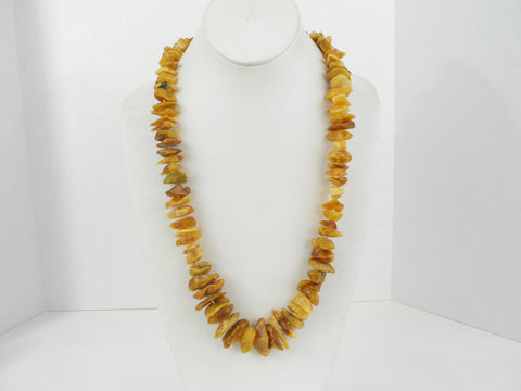 GENUINE BALTIC AMBER CHIPS NECKLACE POLISHED LT HONEY 78 gm 27 " ALLUREGEM S1677