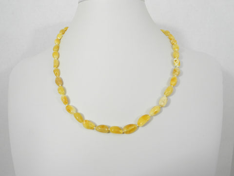 Genuine Baltic Amber Bead Necklace, Butter-White 13-15 gm 22  " ALLUREGEM S1203