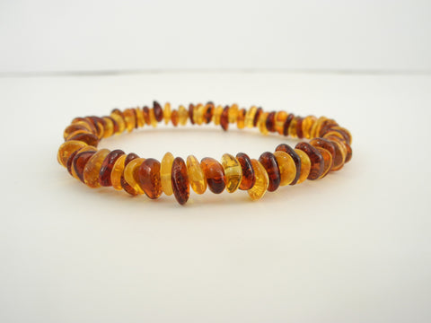 NATURAL BALTIC AMBER BEAD STRETCH BRACELET 6.5" Alluregem S1006