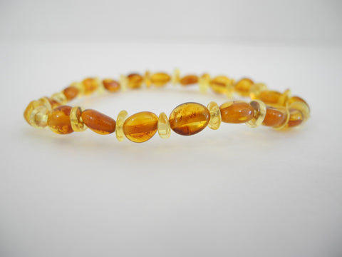 GENUINE  BALTIC AMBER BRACELET MULTI-COLOR  3.2 gm 7" ALLUREGEM S1666