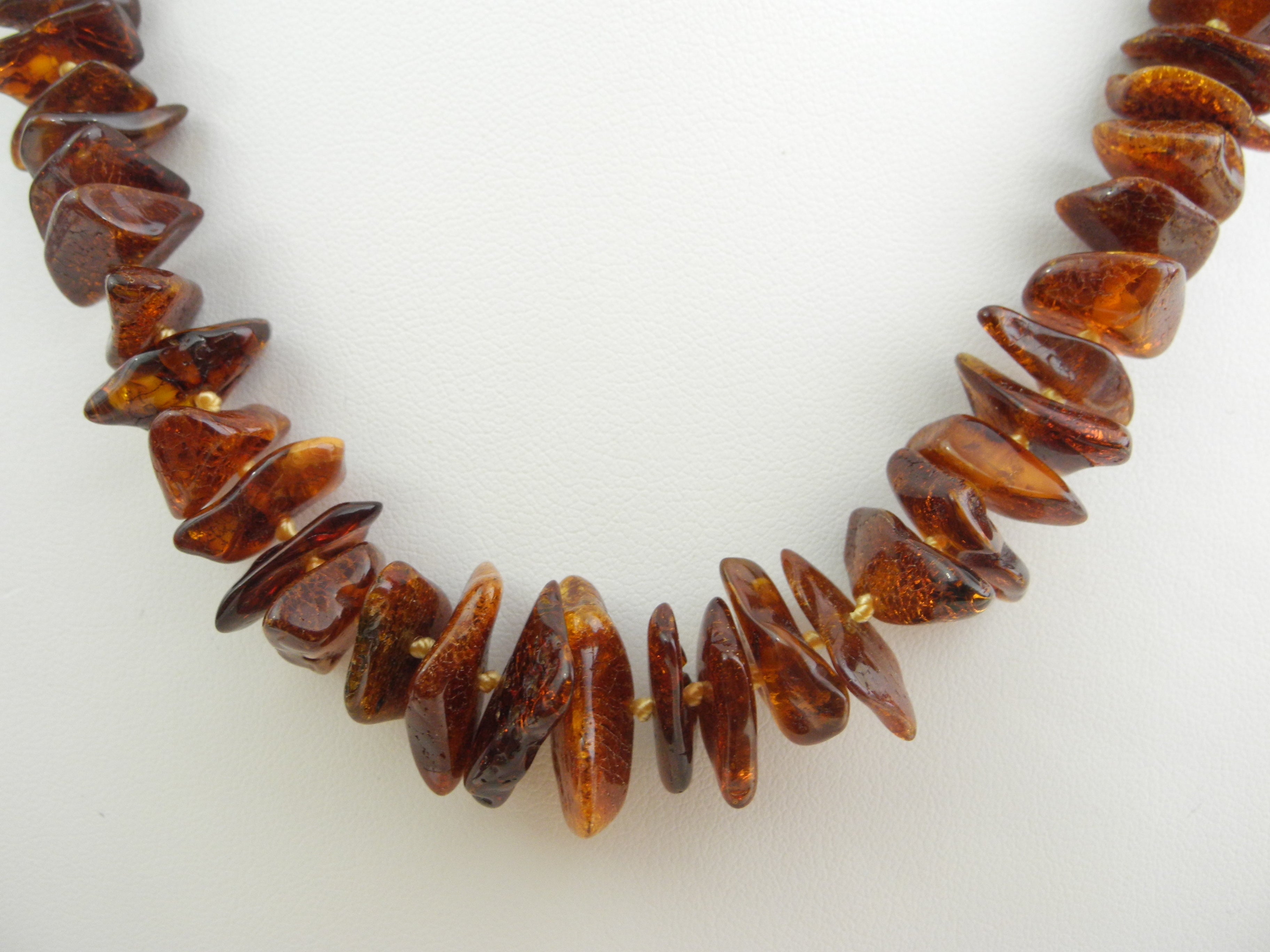 Dark Amber bead necklace by Jay King | Amber bead necklace, Amber beads,  Beaded necklace