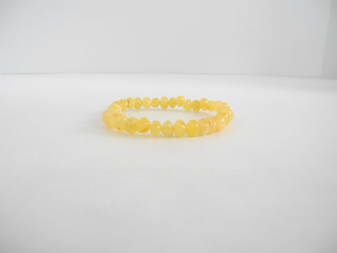 GENUINE BALTIC AMBER BEADS STRETCH BRACELET POLISHED BUTTER 7.7 gm  8.5 "  ALLUREGEM S1773