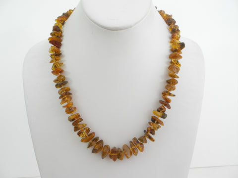 GENUINE BALTIC AMBER CHIPS NECKLACE POLISHED MULTI-COLOR 30 gm 21 " ALLUREGEM S1642