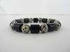 GENUINE DALMATION JASPER & ONYX STRETCH BRACELET  7.5 " ALLUREGEM S1481