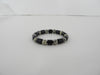 GENUINE DALMATION JASPER & ONYX STRETCH BRACELET  7.5 " ALLUREGEM S1481