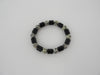 GENUINE DALMATION JASPER & ONYX STRETCH BRACELET  7.5 " ALLUREGEM S1481