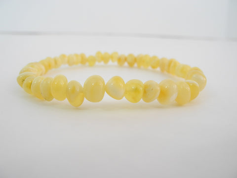 GENUINE BALTIC AMBER STRETCH BRACELET 5 gm, BUTTER  7.5"  ALLUREGEM  S1540