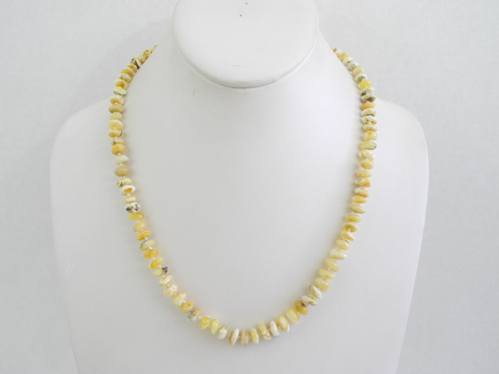 Genuine Baltic Amber Bead Necklace, Butter-White 14 gm 19  " ALLUREGEM S1813