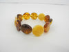 NATURAL BALTIC AMBER BRACELET ROUND DISKS MULTI-COLOR 16 gm  8" ALLUREGEM  S1696