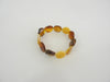 NATURAL BALTIC AMBER BRACELET ROUND DISKS MULTI-COLOR 16 gm  8" ALLUREGEM  S1696