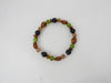 Amber Bracelet, 925  MOONSTONE, ONYX, PERIDOT & AMBER STRETCH BRACELET 11 gm 7.5 "  ALLUREGEM S1681