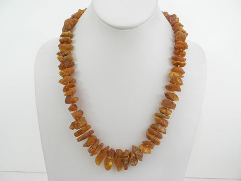 GENUINE BALTIC AMBER NECKLACE RAW HONEY  CHIPS  49  gm 22"  ALLUREGEM S1803